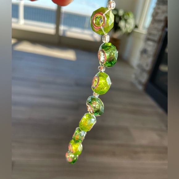 Mixed Green Multi Faceted Glass Bead Rondelles for Jewelry Craft Making - Picture 4 of 7